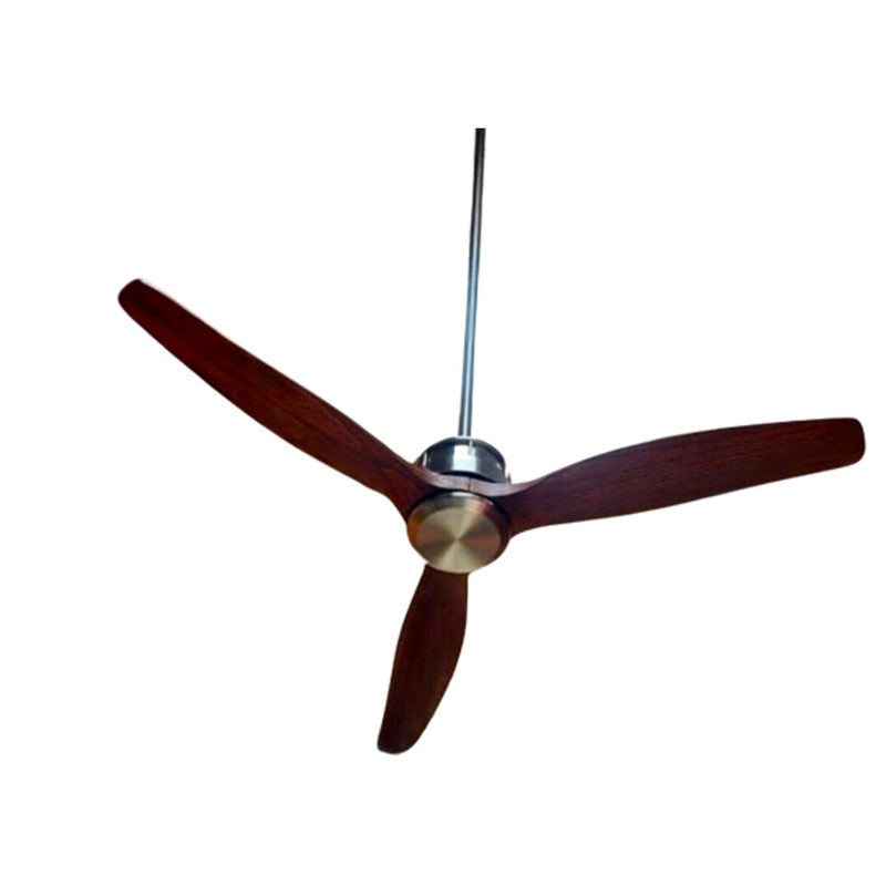 JS-LXR Modern AC 52" Designer Fan AA0026 Brushed Nickel Body & 3 Brushed Nickel Solid Wooden Blades