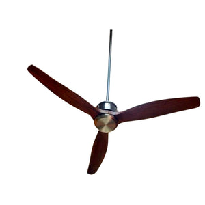 JS-LXR Modern AC 52" Designer Fan AA0026 Brushed Nickel Body & 3 Brushed Nickel Solid Wooden Blades