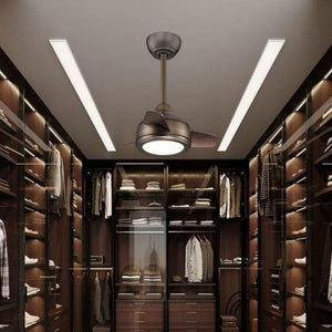 JS-LXR Modern BLDC Motor 20" Designer Fan with Light KK0002 Oil Rubbed Bronze Body & 3 Oil Rubbed Bronze ABS Blades Blades