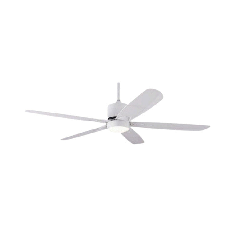 JS-LXR Modern BLDC 56" Designer Fan With Light SLR0013 White Body & 5 White ABS Blades Blades