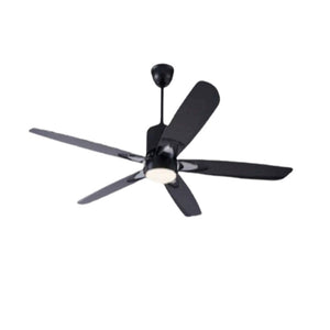 JS-LXR Modern BLDC 56" Designer Fan With Light SLR0014 Black Body & 5 Black ABS Blades