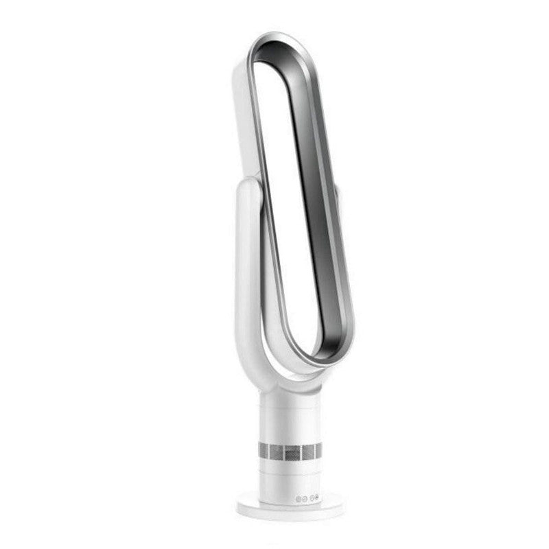 JS-LXR Modern BLDC 39" Bladeless Floor Fan TF0001 White with Silver Body & Bladeless