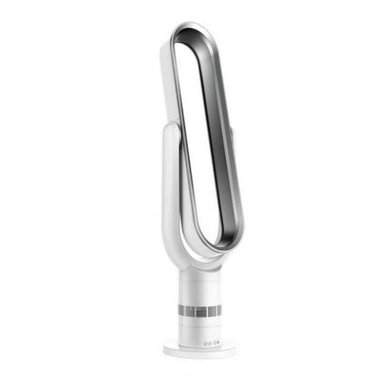 JS-LXR Modern BLDC 39" Bladeless Floor Fan TF0001 White with Silver Body & Bladeless