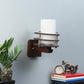 Wooden Metal Wall Light - M-19-1W-RD - Included Bulb