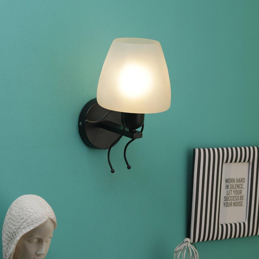 Black Metal Wall Light - MAN-WALL-1W - Included Bulb