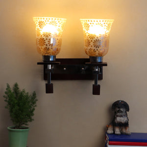 Black Wood Wall Light - MSS-844-W - Included Bulb