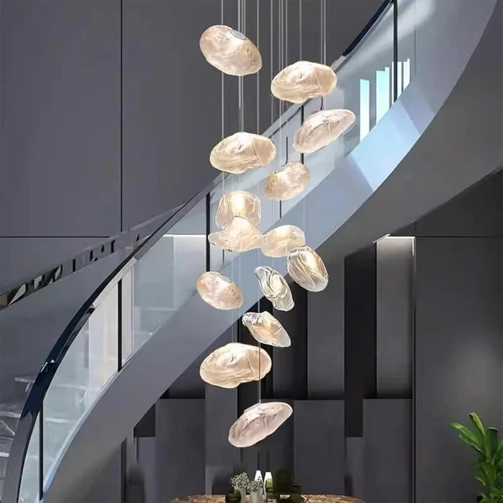 Stellar Blaze Duplex Chandelier – Luxury Meteor-Inspired Lighting for Duplex & Atriums