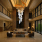 Velora Spiral Atrium Light – Luxury Duplex Crystal Chandelier