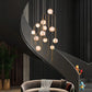 Aurelio Duplex Chandelier – Luxury Frosted Glass Pendant Light for Duplex Staircases