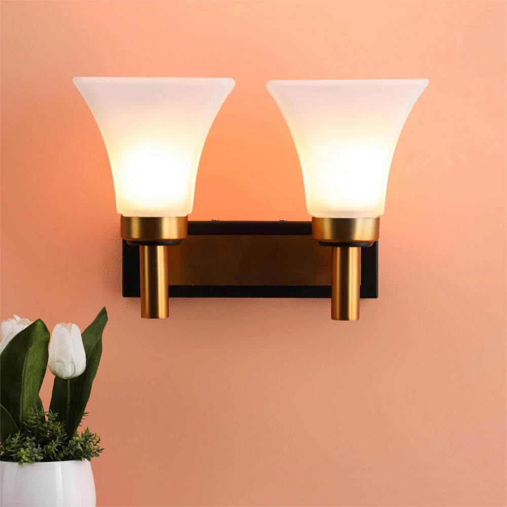 Kilda Yellow Glass Wall Sconces | S-136-2W | Included Bulb | Eliante by Jainsons Lights