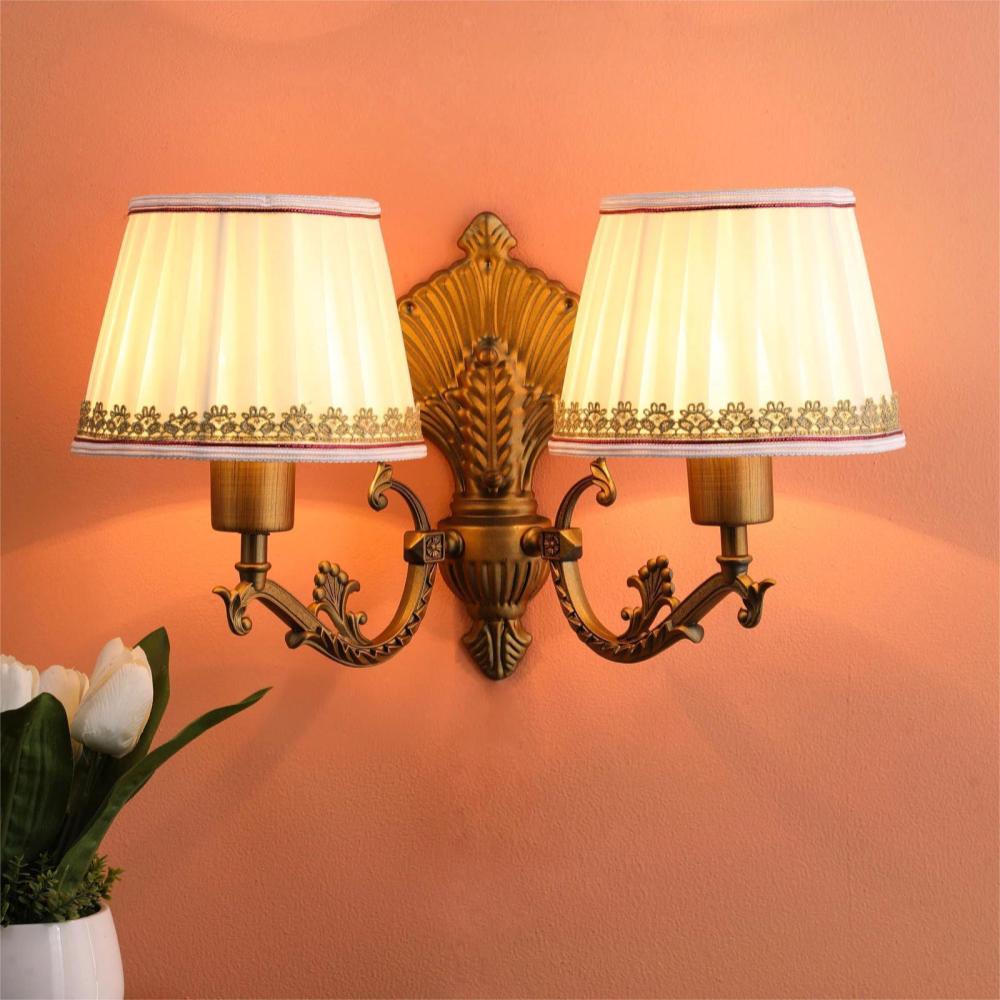 Burnie Yellow Fabric Wall Sconces | S-132-2W | Included Bulb | Eliante by Jainsons Lights