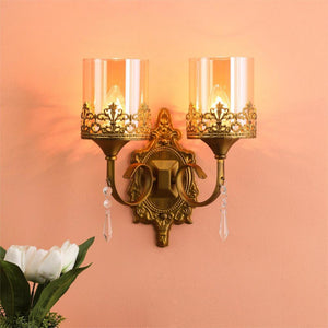 Glass Wall Mounted Uplight Sconce (Gold) | A-20-2W | Included Bulb | Eliante by Jainsons Lights