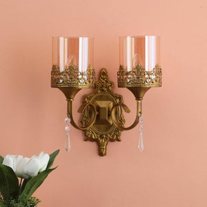 Glass Wall Mounted Uplight Sconce (Gold) | A-20-2W | Included Bulb | Eliante by Jainsons Lights