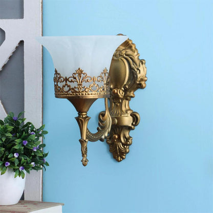 Gaze Glass Wallchieres (Gold) | S-187-1W | Included Bulb | Eliante by Jainsons Lights
