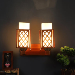 Red Wood Wall Light - O-41-2W - Included Bulb