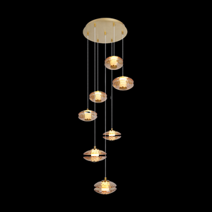 JS-SBL PS-10-269 Amber Double Height Chandeliers