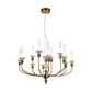 JS-SBL PS-10-279 Brass & Grey & Beige Candle Arm Chandeliers