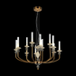JS-SBL PS-10-279 Brass & Grey & Beige Candle Arm Chandeliers