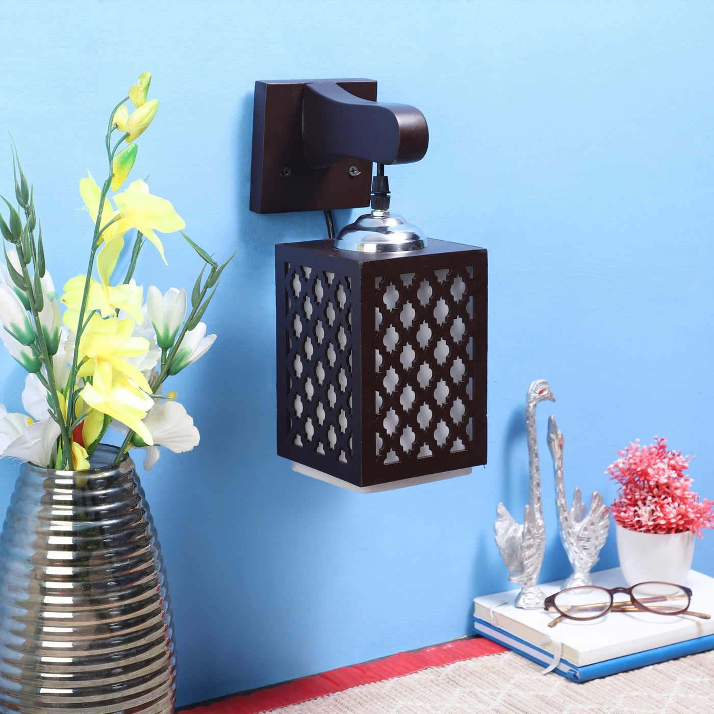 Black Wood Wall Light - RA-131-1W - Included Bulb