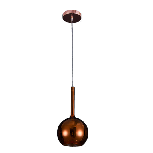 JSPHILO 4-354-1xE14-Rose Gold Impressions Glass Hangings