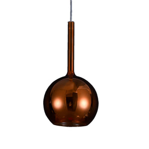 JSPHILO 4-354-1xE14-Rose Gold Impressions Glass Hangings