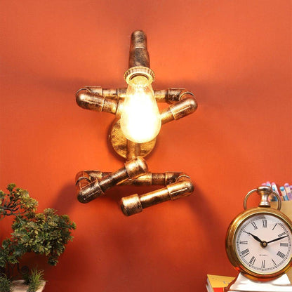 Copper Metal Wall Light - ROBOT-WALL - Included Bulb