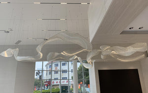 Flowing Ribbon Wave Sculptural Chandelier – A Statement Piece for Modern Lobbies