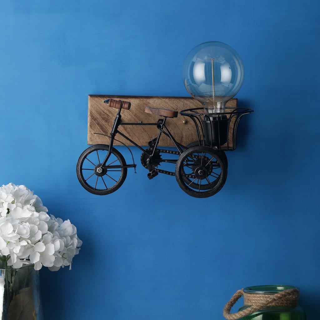 Black Metal Wall Light - Riksha-Wall - Included Bulb