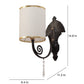 JS-VP S-420-1W Cloth Shade Wall Lights 1xE27 Mild Steel & Glass Material Dark Brown & White Finish