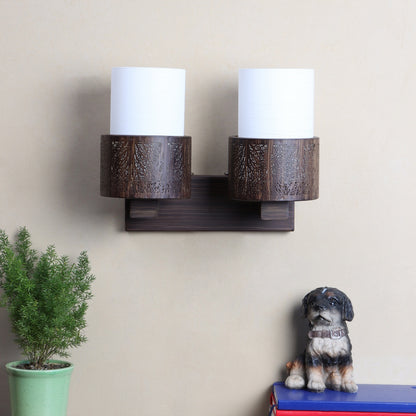 Wooden Metal Wall Light - S-155-2W - Included Bulb