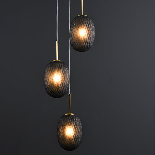 JSPHILO 4-357-3xG9-Smoke Impressions Cluster hangings
