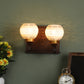 wooden Wood Wall Light - S-208A-2W - Included Bulb