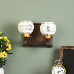 wooden Wood Wall Light - S-208A-2W - Included Bulb