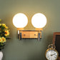 wooden Metal Wall Light - S-239-2W - Included Bulb