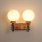 wooden Metal Wall Light - S-239-2W - Included Bulb
