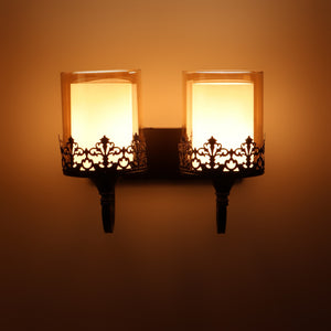 Black Metal Wall Light - S-255-2W - Included Bulb