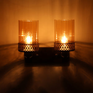 Brown Metal Wall Light - S-286-2W - Included Bulb