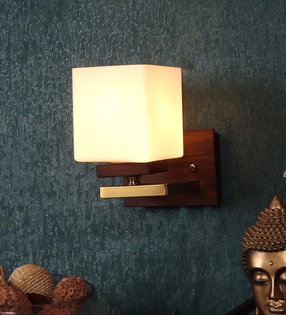 ELIANTE Key Gold and Brown Wood and Iron Wall Light - S-352-1W