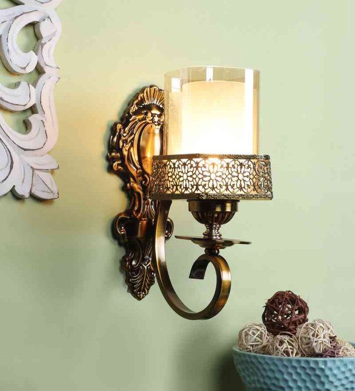 Solis Antique Gold Iron Wall Light  | E27 holder | Included Bulb | Eliante by Jainsons Lights