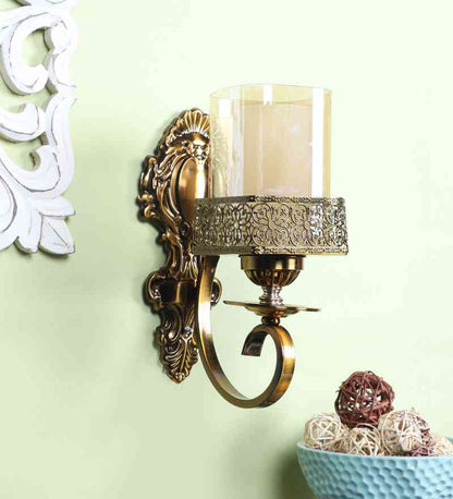 Solis Antique Gold Iron Wall Light  | E27 holder | Included Bulb | Eliante by Jainsons Lights