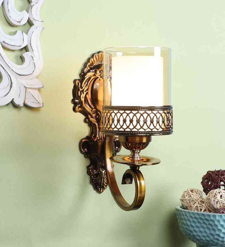 Lumora Antique Gold Iron Wall Light  | E27 holder | Included Bulb | Eliante by Jainsons Lights