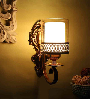 Lumora Antique Gold Iron Wall Light  | E27 holder | Included Bulb | Eliante by Jainsons Lights