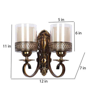 Zyla Antique Gold Iron Wall Light  | E27 holder | Included Bulb | Eliante by Jainsons Lights