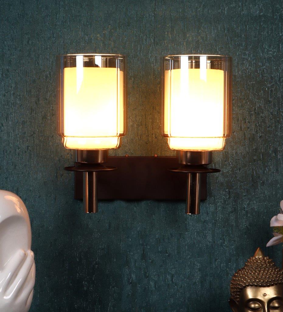 ELIANTE Zaal Gold and Brown Iron Wall Light - S-485-2W