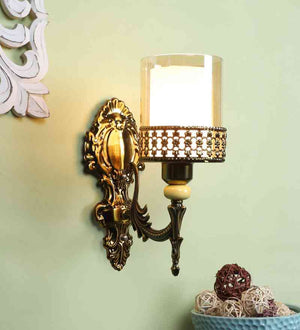Glimmera Antique Gold Iron Wall Light  | E27 holder | Included Bulb | Eliante by Jainsons Lights