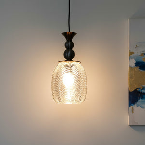 Auris Modern Glass Hanging Light for Living Room & Dining Area | Metal Ceiling Lamp with Elegant Glass Shade | 3 Years Warranty | Free Bulb