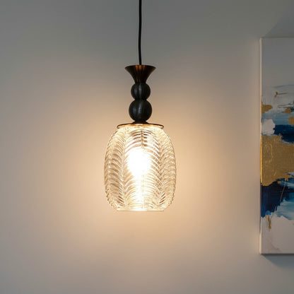 Auris Modern Glass Hanging Light for Living Room & Dining Area | Metal Ceiling Lamp with Elegant Glass Shade | 3 Years Warranty | Free Bulb