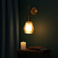 Modern Gold Glass Wall Light for Bedroom & Living Room | Elegant Metal Body Wall Lamp with Amber Glass Shade | 3 Years Warranty | Free Bulb