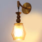 Modern Gold Glass Wall Light for Bedroom & Living Room | Elegant Metal Body Wall Lamp with Amber Glass Shade | 3 Years Warranty | Free Bulb