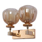 Double Glass Wall Light in Gold Finish | Elegant Twin Wall Lamp for Bedroom & Living Room | 3 Years Warranty | Free Bulb